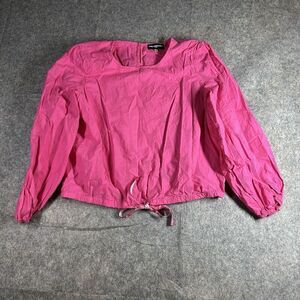 Karl Lagerfeld Top Women’s Large Paris Eiffel Tower Print Blouse Puff Sleeve